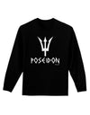 Trident of Poseidon with Text - Greek Mythology Adult Long Sleeve Dark T-Shirt by TooLoud-TooLoud-Black-Small-Davson Sales