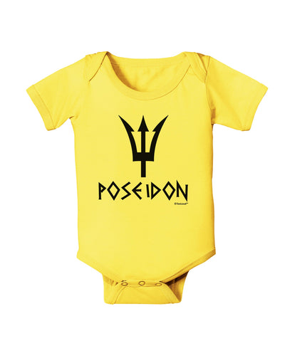 Trident of Poseidon with Text - Greek Mythology Baby Romper Bodysuit by TooLoud-Baby Romper-TooLoud-Yellow-06-Months-Davson Sales