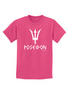 Trident of Poseidon with Text - Greek Mythology Childrens Dark T-Shirt by TooLoud-Childrens T-Shirt-TooLoud-Sangria-X-Small-Davson Sales