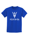 Trident of Poseidon with Text - Greek Mythology Childrens Dark T-Shirt by TooLoud-Childrens T-Shirt-TooLoud-Royal-Blue-X-Small-Davson Sales