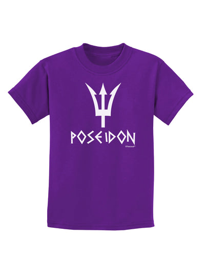 Trident of Poseidon with Text - Greek Mythology Childrens Dark T-Shirt by TooLoud-Childrens T-Shirt-TooLoud-Purple-X-Small-Davson Sales