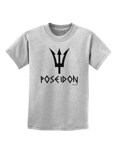 Trident of Poseidon with Text - Greek Mythology Childrens T-Shirt by TooLoud-Childrens T-Shirt-TooLoud-AshGray-X-Small-Davson Sales