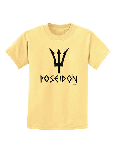 Trident of Poseidon with Text - Greek Mythology Childrens T-Shirt by TooLoud-Childrens T-Shirt-TooLoud-Daffodil-Yellow-X-Small-Davson Sales