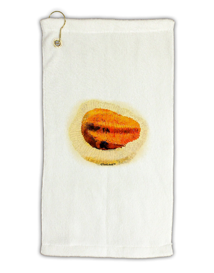 Trilobite Fossil Watercolor Micro Terry Gromet Golf Towel 11&#x22;x19-Golf Towel-TooLoud-White-Davson Sales