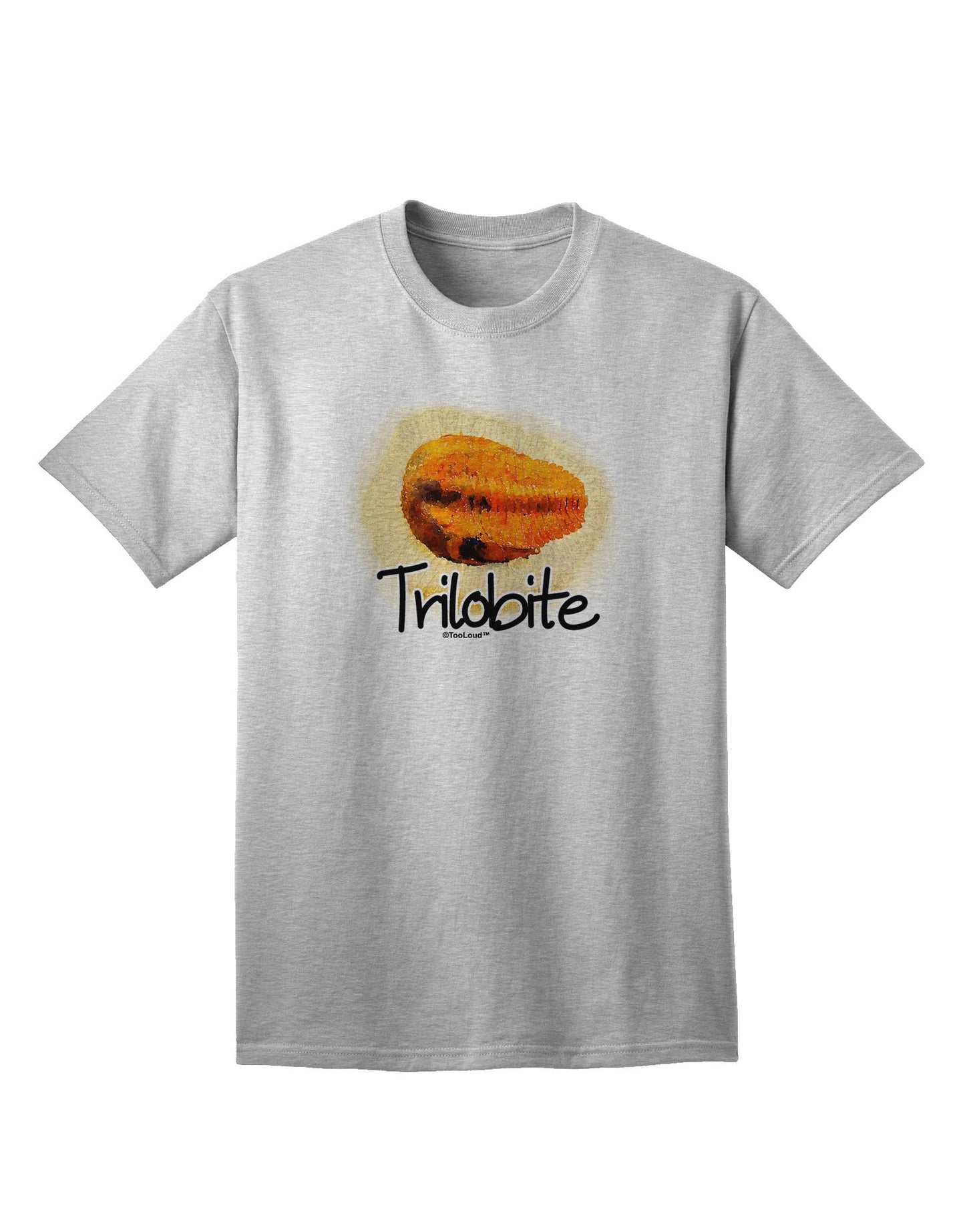 Trilobite Fossil Watercolor Text Adult T-Shirt-Mens T-Shirt-TooLoud-AshGray-Small-Davson Sales