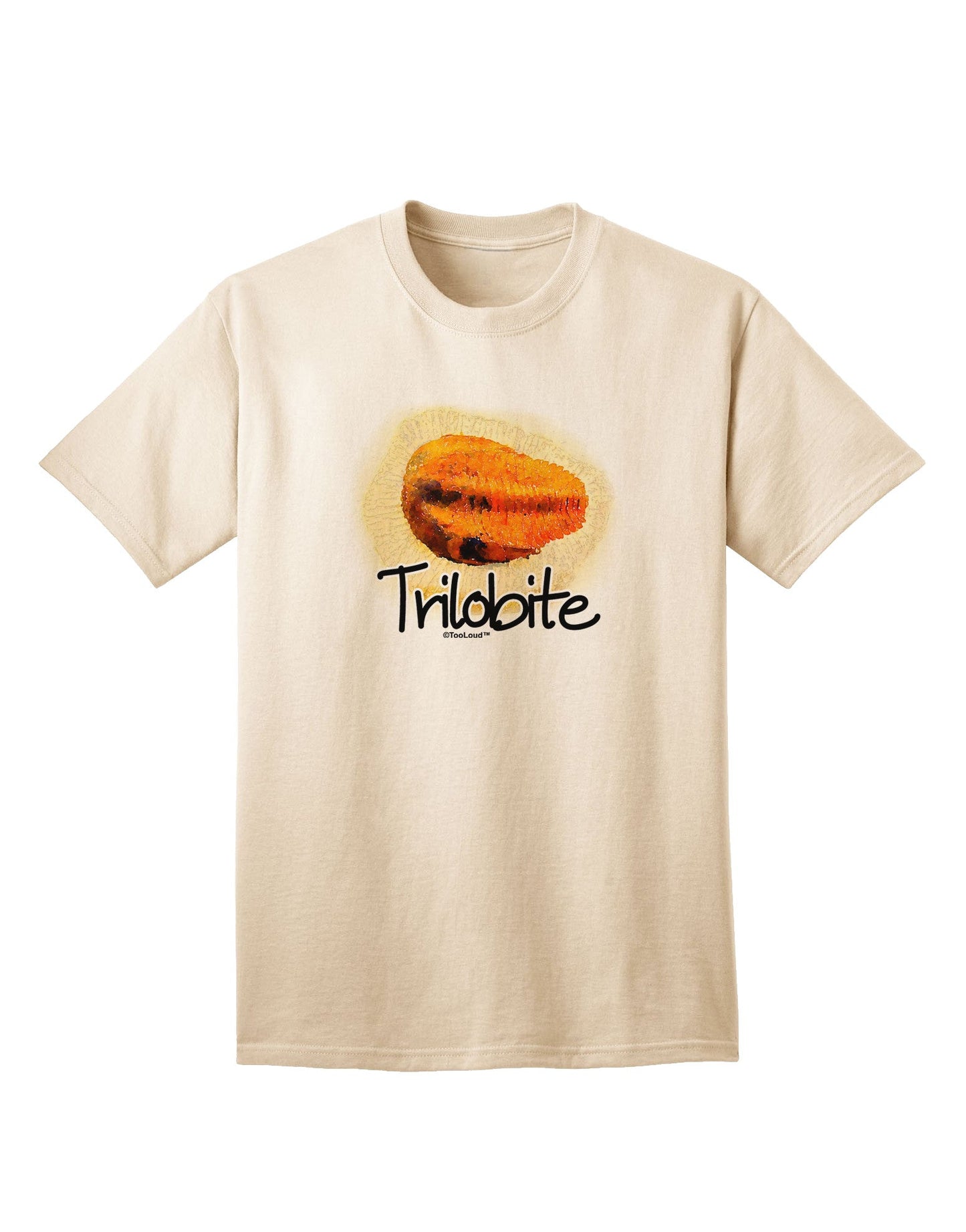 Trilobite Fossil Watercolor Text Adult T-Shirt-Mens T-Shirt-TooLoud-Natural-Small-Davson Sales