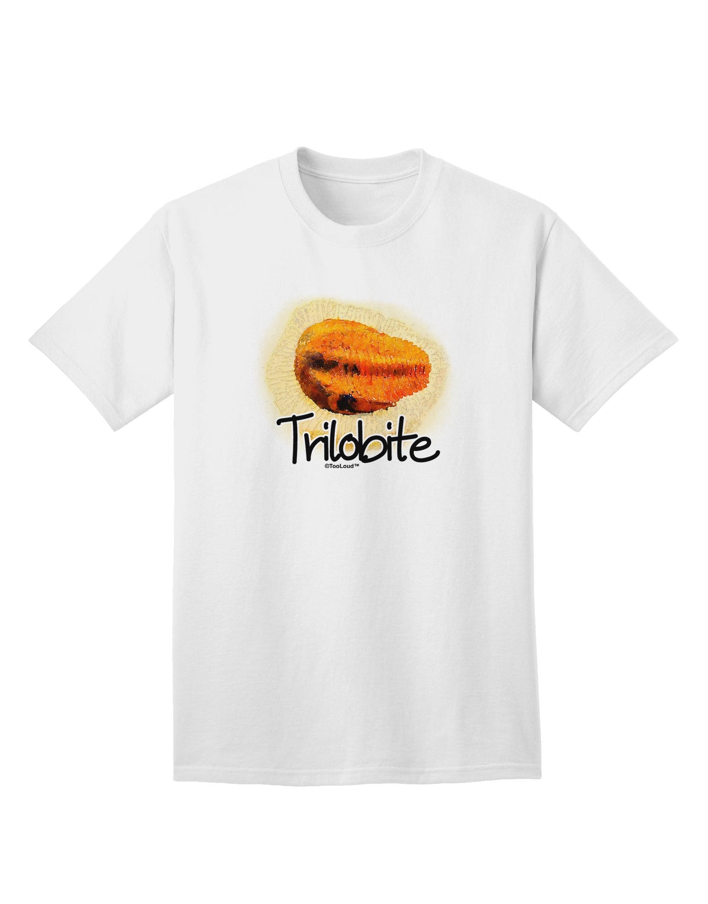 Trilobite Fossil Watercolor Text Adult T-Shirt-Mens T-Shirt-TooLoud-White-Small-Davson Sales