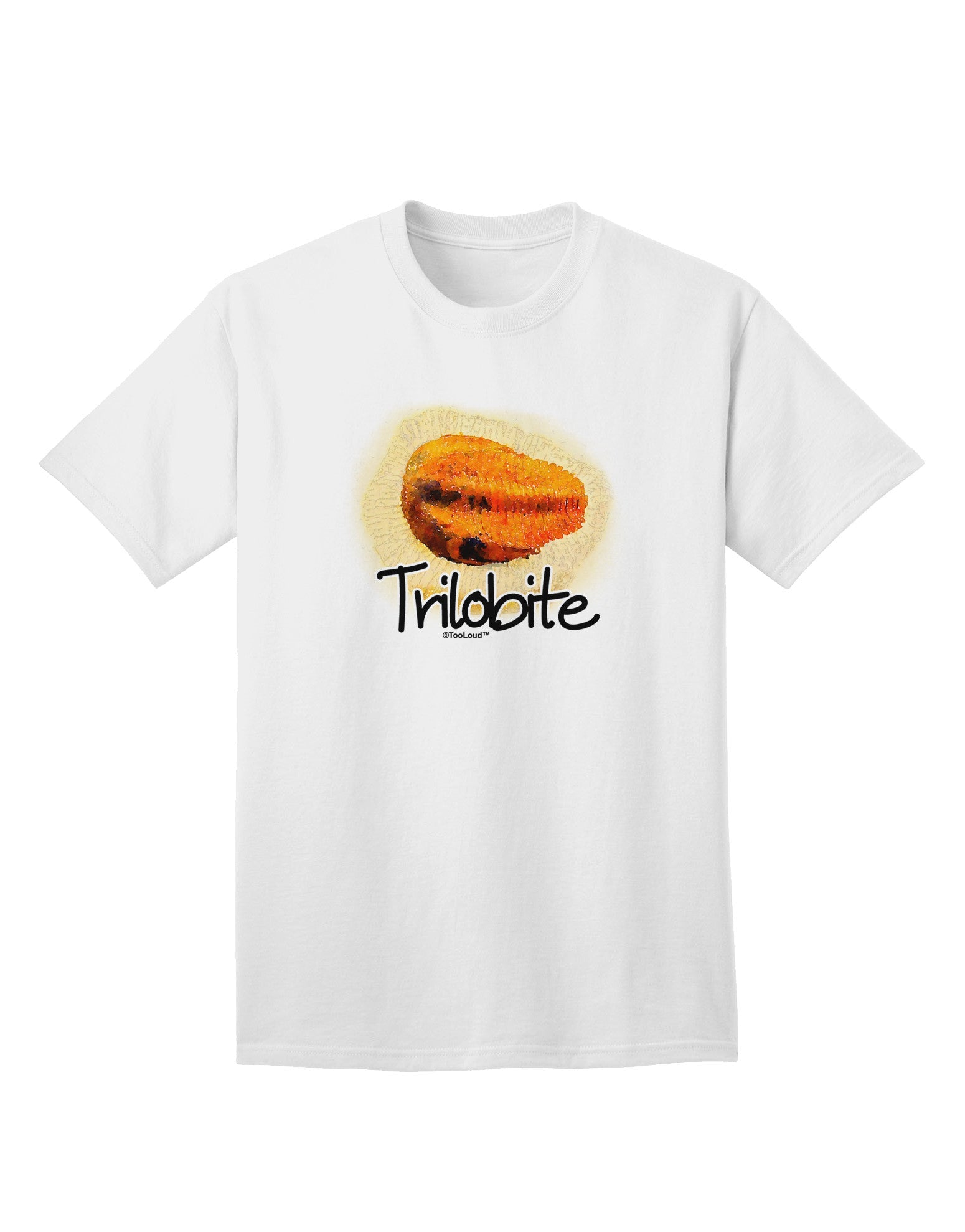 Trilobite Fossil Watercolor Text Adult T-Shirt-Mens T-Shirt-TooLoud-White-Small-Davson Sales
