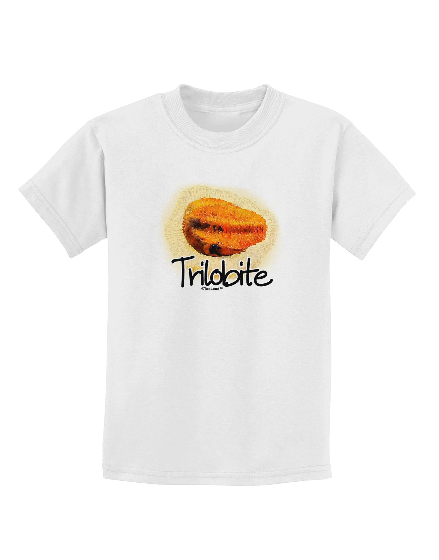 Trilobite Fossil Watercolor Text Childrens T-Shirt-Childrens T-Shirt-TooLoud-White-X-Small-Davson Sales