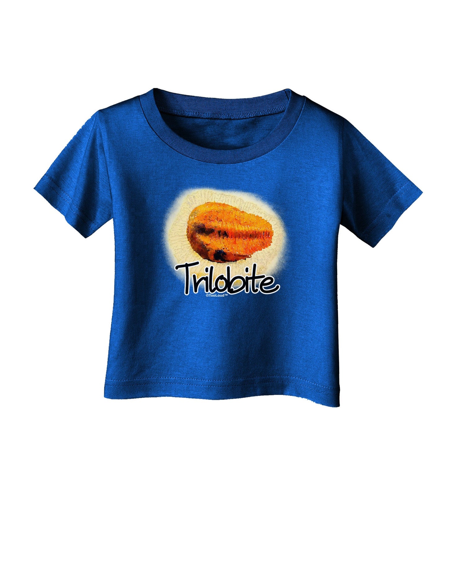 Trilobite Fossil Watercolor Text Infant T-Shirt Dark-Infant T-Shirt-TooLoud-Royal-Blue-06-Months-Davson Sales