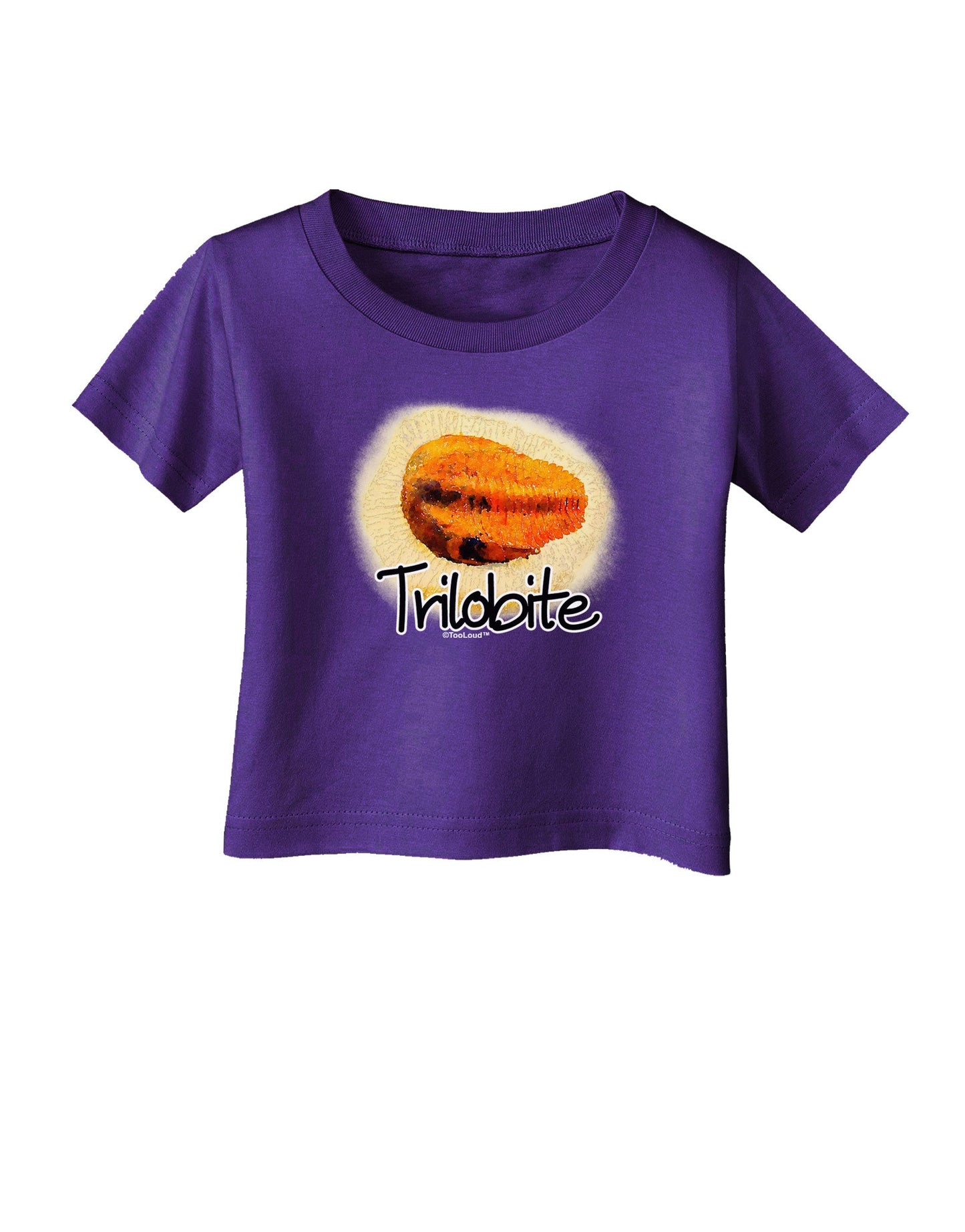 Trilobite Fossil Watercolor Text Infant T-Shirt Dark-Infant T-Shirt-TooLoud-Purple-06-Months-Davson Sales
