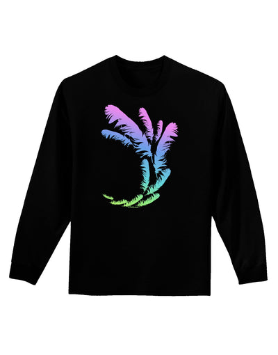 Tropical Feathers Adult Long Sleeve Dark T-Shirt-TooLoud-Black-Small-Davson Sales