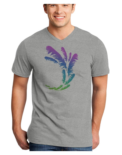 Tropical Feathers Adult V-Neck T-shirt-Mens V-Neck T-Shirt-TooLoud-HeatherGray-Small-Davson Sales