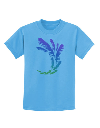 Tropical Feathers Childrens T-Shirt-Childrens T-Shirt-TooLoud-Aquatic-Blue-X-Small-Davson Sales