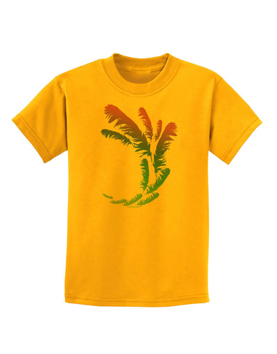 Tropical Feathers Childrens T-Shirt-Childrens T-Shirt-TooLoud-Gold-X-Small-Davson Sales