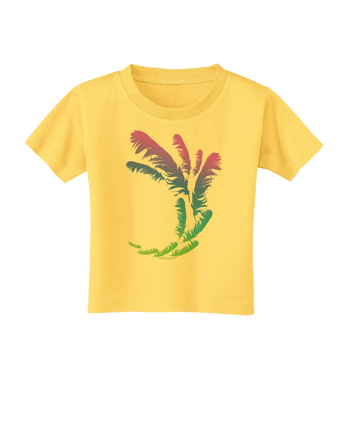 Tropical Feathers Toddler T-Shirt-Toddler T-Shirt-TooLoud-Yellow-2T-Davson Sales