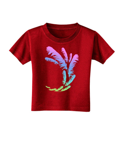 Tropical Feathers Toddler T-Shirt Dark-Toddler T-Shirt-TooLoud-Red-2T-Davson Sales