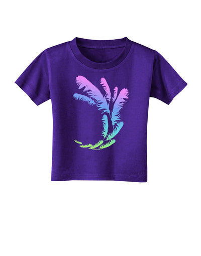 Tropical Feathers Toddler T-Shirt Dark-Toddler T-Shirt-TooLoud-Purple-2T-Davson Sales