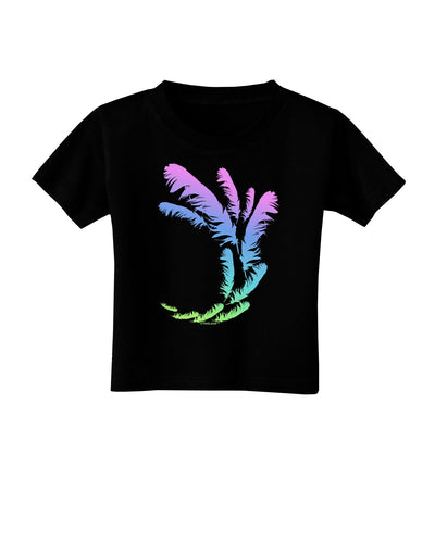 Tropical Feathers Toddler T-Shirt Dark-Toddler T-Shirt-TooLoud-Black-2T-Davson Sales