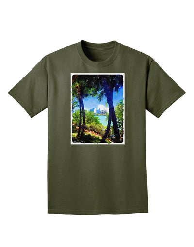 Tropical Skyline Adult Dark T-Shirt-Mens T-Shirt-TooLoud-Military-Green-Small-Davson Sales