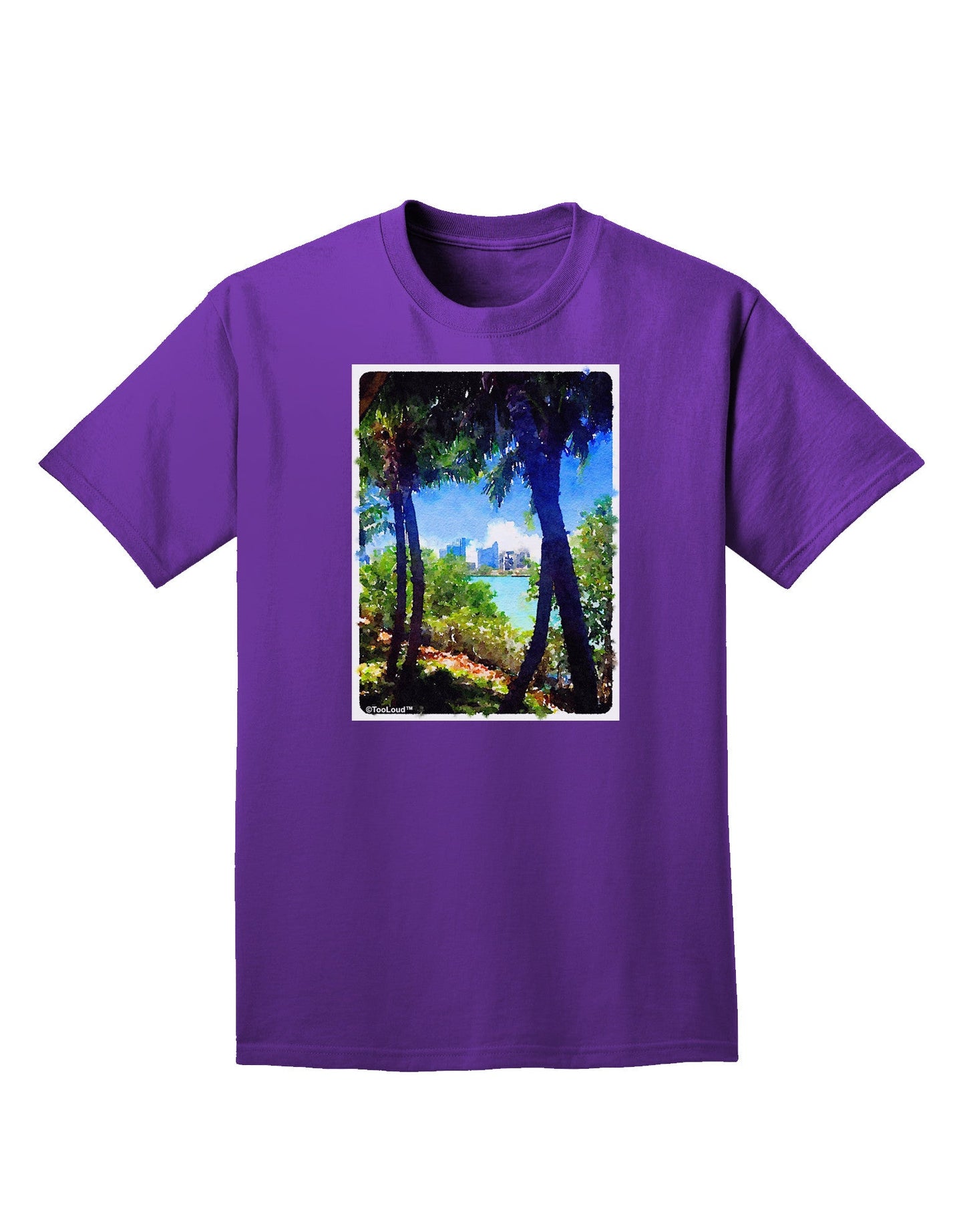 Tropical Skyline Adult Dark T-Shirt-Mens T-Shirt-TooLoud-Purple-Small-Davson Sales
