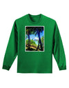 Tropical Skyline Adult Long Sleeve Dark T-Shirt-TooLoud-Kelly-Green-Small-Davson Sales