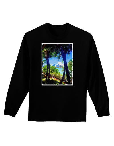 Tropical Skyline Adult Long Sleeve Dark T-Shirt-TooLoud-Black-Small-Davson Sales