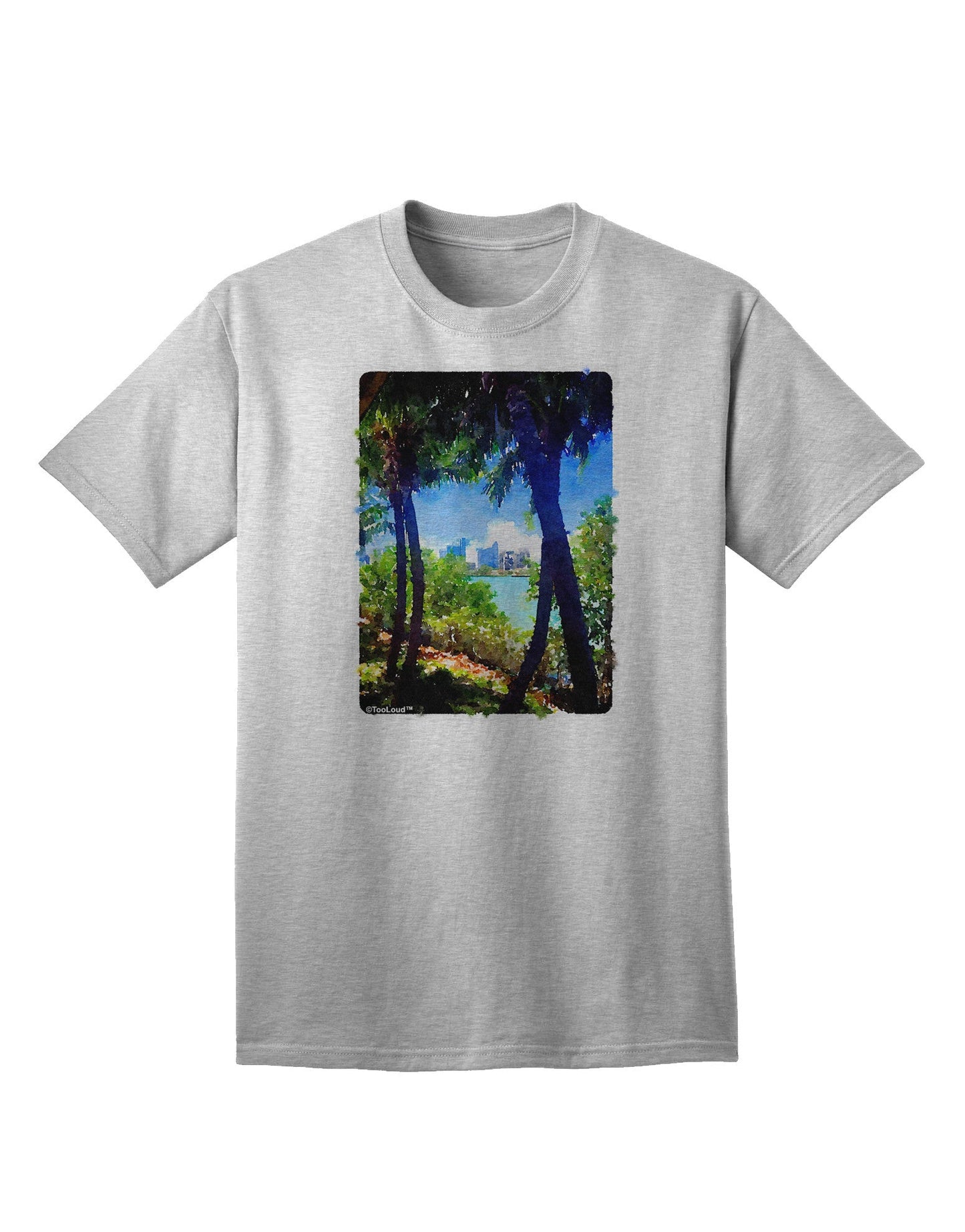 Tropical Skyline Adult T-Shirt-Mens T-Shirt-TooLoud-AshGray-Small-Davson Sales