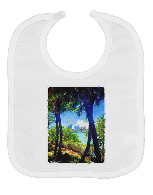 Tropical Skyline Baby Bib