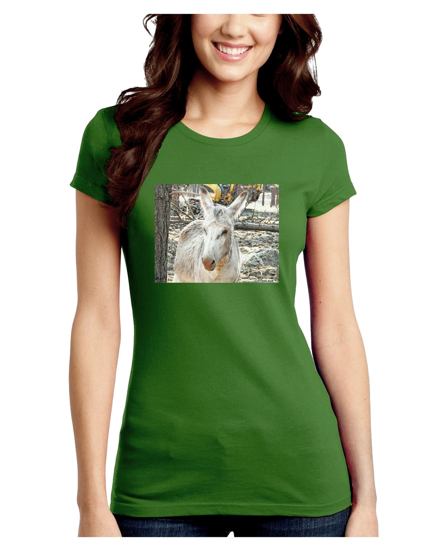Troubled Burro Juniors Petite Crew Dark T-Shirt-T-Shirts Juniors Tops-TooLoud-Kiwi-Green-Juniors Fitted Small-Davson Sales