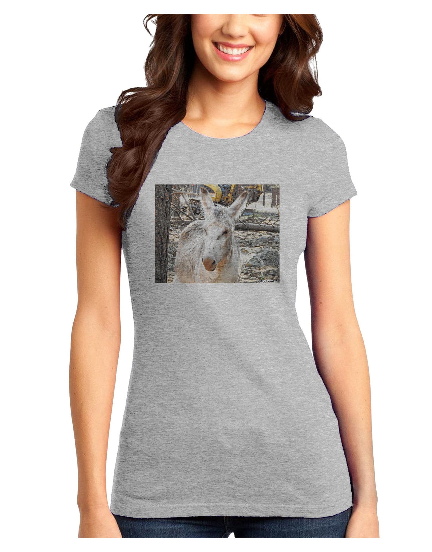 Troubled Burro Juniors Petite T-Shirt-T-Shirts Juniors Tops-TooLoud-Ash-Gray-Juniors Fitted X-Small-Davson Sales