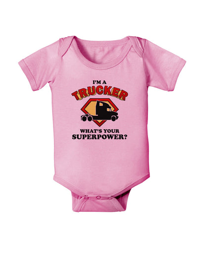 Trucker - Superpower Baby Romper Bodysuit-Baby Romper-TooLoud-Pink-06-Months-Davson Sales