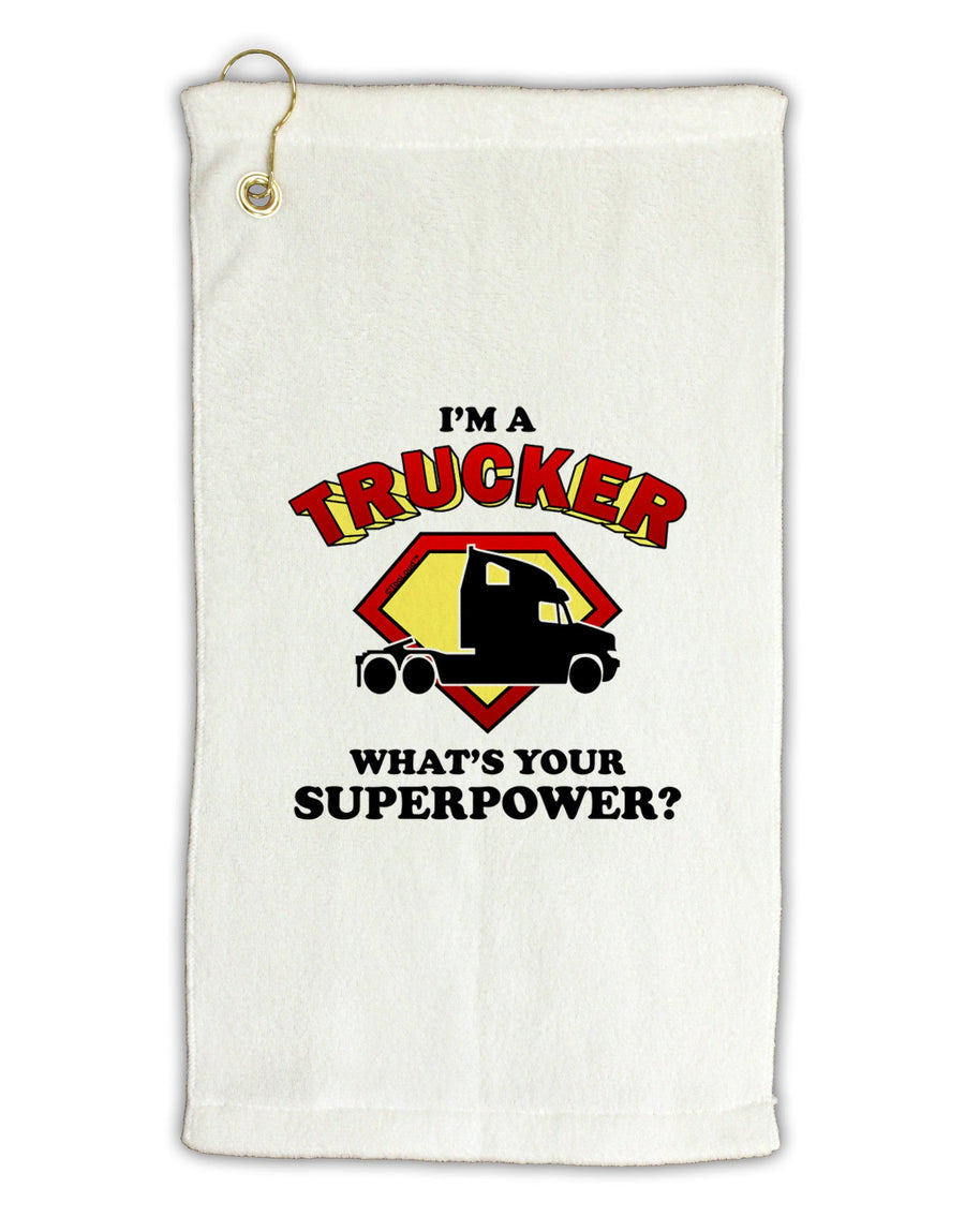 Trucker - Superpower Micro Terry Gromet Golf Towel 16 x 25 inch-Golf Towel-TooLoud-White-Davson Sales