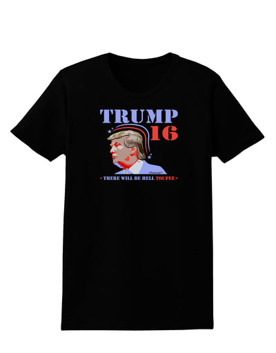 Trump - Hell Toupee Womens Dark T-Shirt-TooLoud-Black-X-Small-Davson Sales