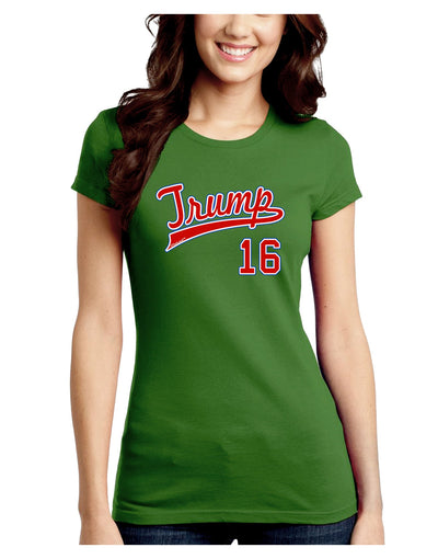 Trump Jersey 16 Juniors Petite Crew Dark T-Shirt-T-Shirts Juniors Tops-TooLoud-Kiwi-Green-Juniors Fitted Small-Davson Sales