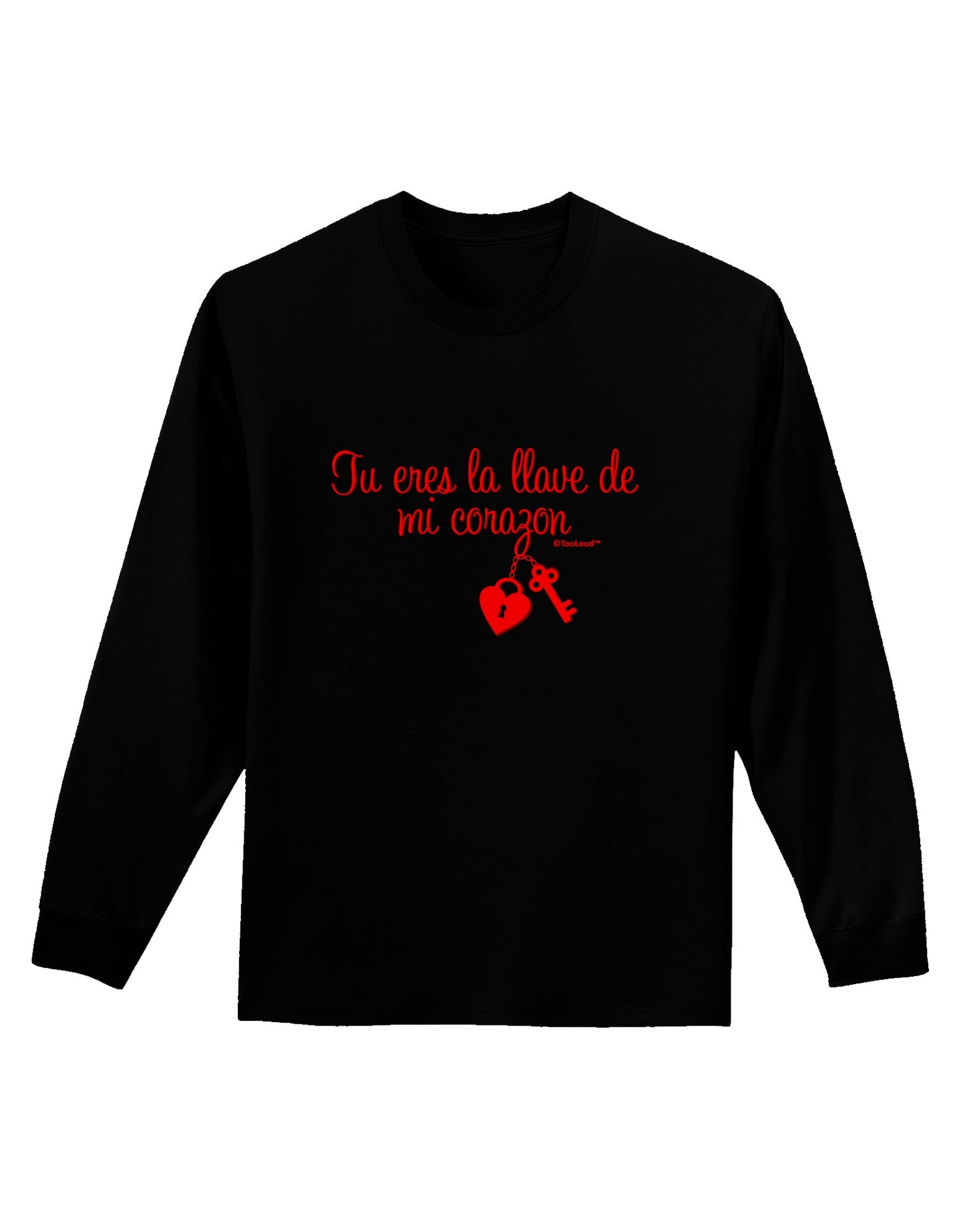 Tu Eres La Llave De Mi Corazon Adult Long Sleeve Dark T-Shirt by TooLoud-TooLoud-Black-Small-Davson Sales
