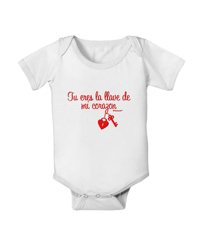 Tu Eres La Llave De Mi Corazon Baby Romper Bodysuit by TooLoud-Baby Romper-TooLoud-White-06-Months-Davson Sales