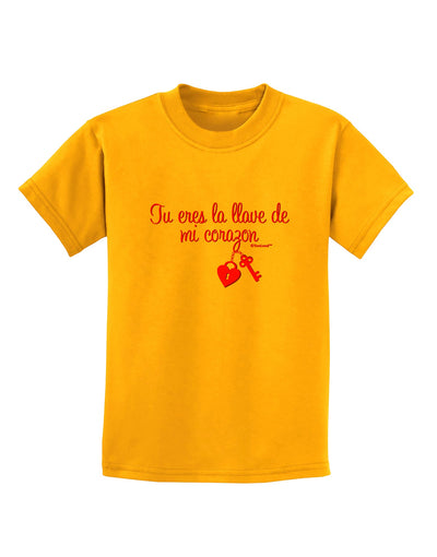 Tu Eres La Llave De Mi Corazon Childrens T-Shirt by TooLoud-Childrens T-Shirt-TooLoud-Gold-X-Small-Davson Sales