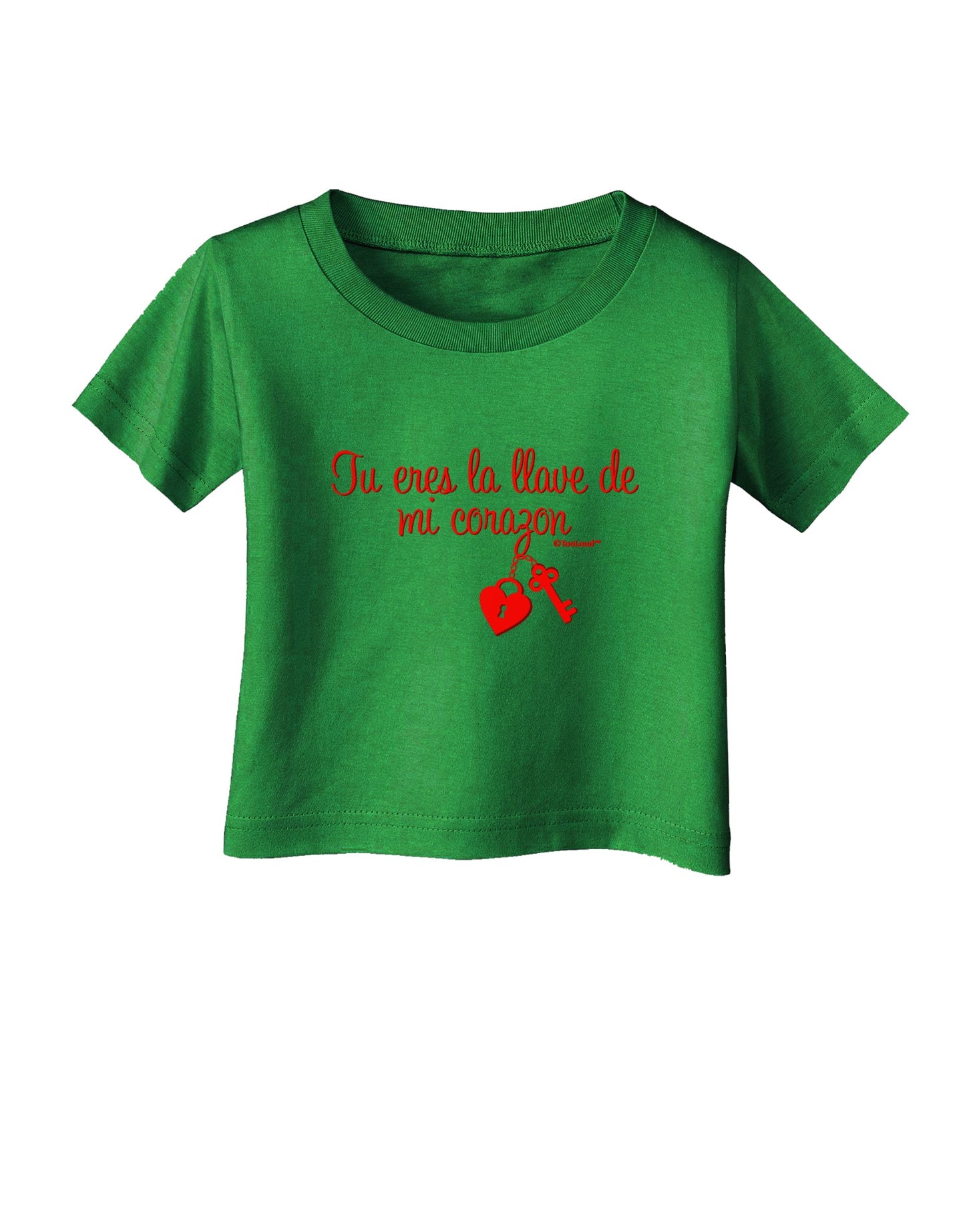 Tu Eres La Llave De Mi Corazon Infant T-Shirt Dark by TooLoud-Infant T-Shirt-TooLoud-Clover-Green-06-Months-Davson Sales