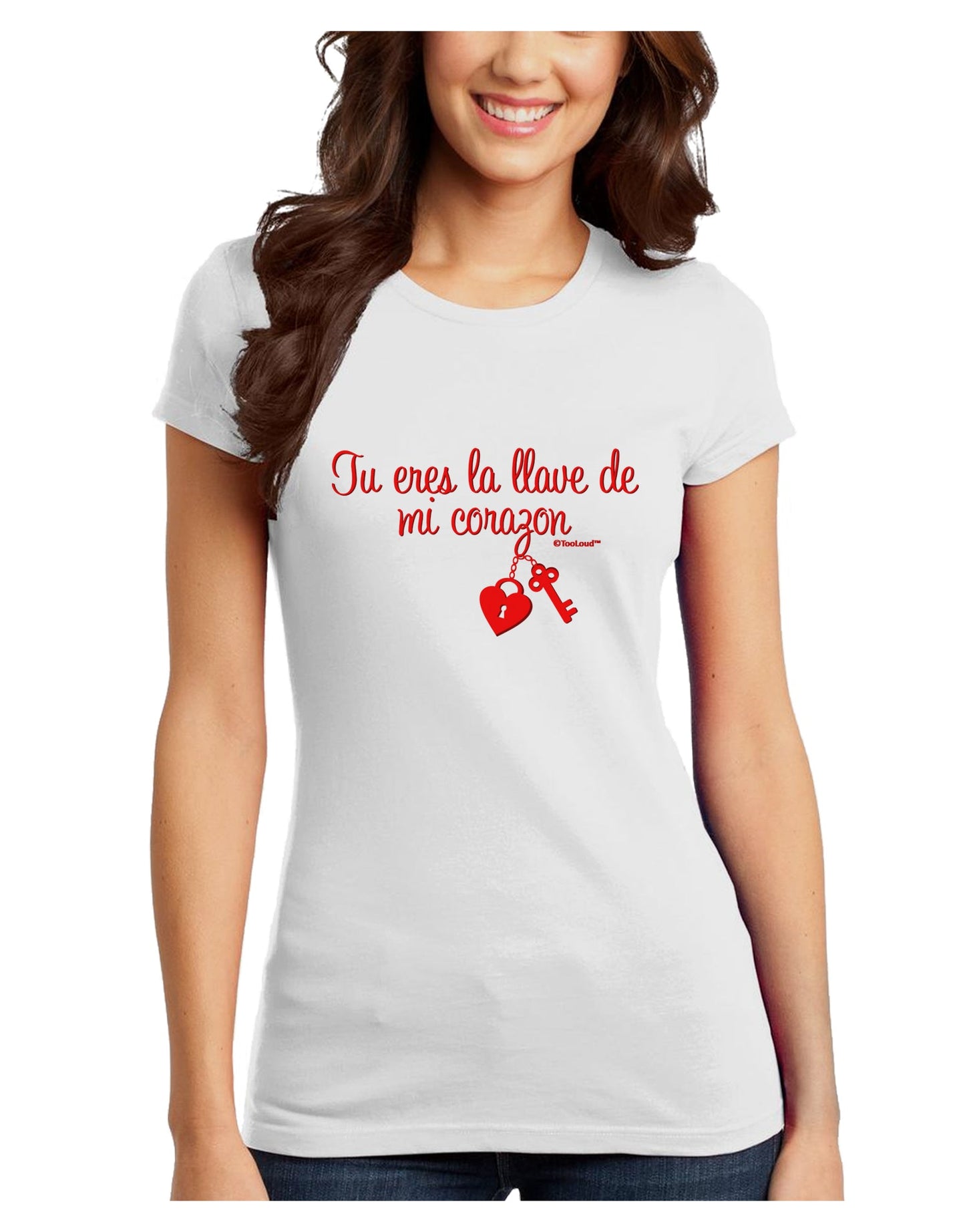 Tu Eres La Llave De Mi Corazon Juniors T-Shirt by TooLoud-Womens Juniors T-Shirt-TooLoud-White-Juniors Fitted X-Small-Davson Sales