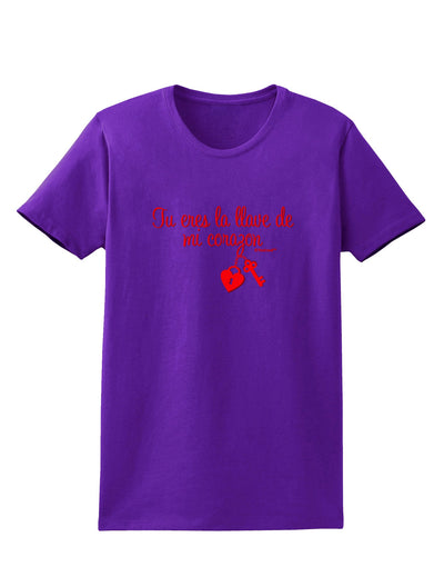 Tu Eres La Llave De Mi Corazon Womens Dark T-Shirt by TooLoud-Womens T-Shirt-TooLoud-Purple-X-Small-Davson Sales