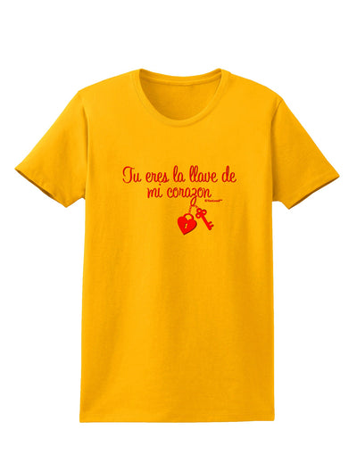 Tu Eres La Llave De Mi Corazon Womens T-Shirt by TooLoud-Womens T-Shirt-TooLoud-Gold-X-Small-Davson Sales