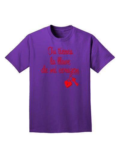 Tu Tienes La Llave De Mi Corazon Adult Dark T-Shirt by TooLoud-Mens T-Shirt-TooLoud-Purple-Small-Davson Sales