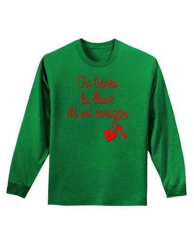 Tu Tienes La Llave De Mi Corazon Adult Long Sleeve Dark T-Shirt by TooLoud-TooLoud-Kelly-Green-Small-Davson Sales