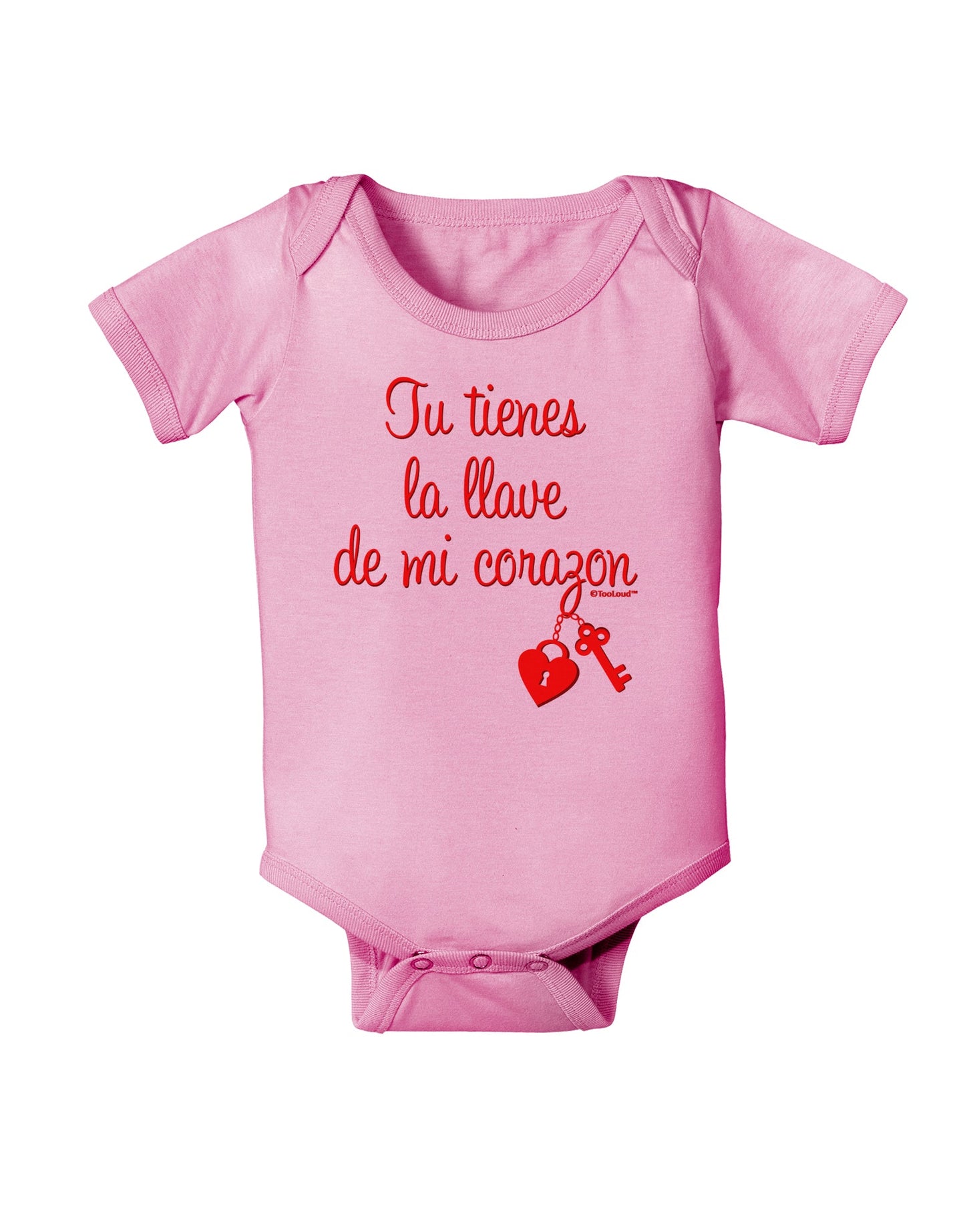Tu Tienes La Llave De Mi Corazon Baby Romper Bodysuit by TooLoud-Baby Romper-TooLoud-Light-Pink-06-Months-Davson Sales