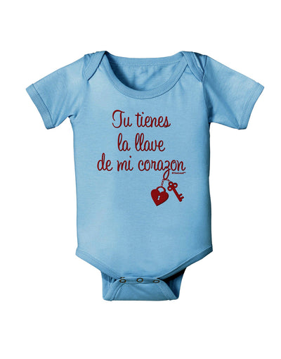 Tu Tienes La Llave De Mi Corazon Baby Romper Bodysuit by TooLoud-Baby Romper-TooLoud-Light-Blue-06-Months-Davson Sales