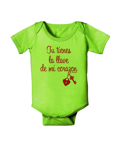 Tu Tienes La Llave De Mi Corazon Baby Romper Bodysuit by TooLoud-Baby Romper-TooLoud-Lime-Green-06-Months-Davson Sales