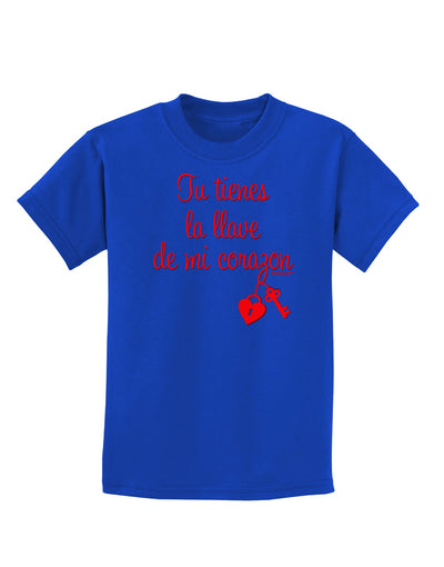 Tu Tienes La Llave De Mi Corazon Childrens Dark T-Shirt by TooLoud-Childrens T-Shirt-TooLoud-Royal-Blue-X-Small-Davson Sales