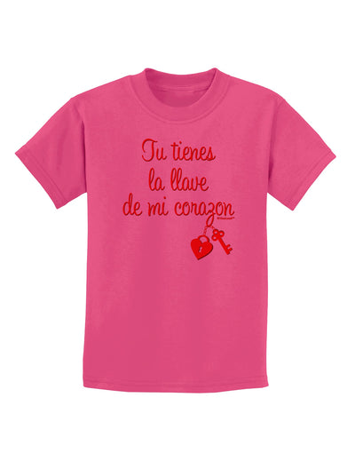 Tu Tienes La Llave De Mi Corazon Childrens T-Shirt by TooLoud-Childrens T-Shirt-TooLoud-Sangria-X-Small-Davson Sales