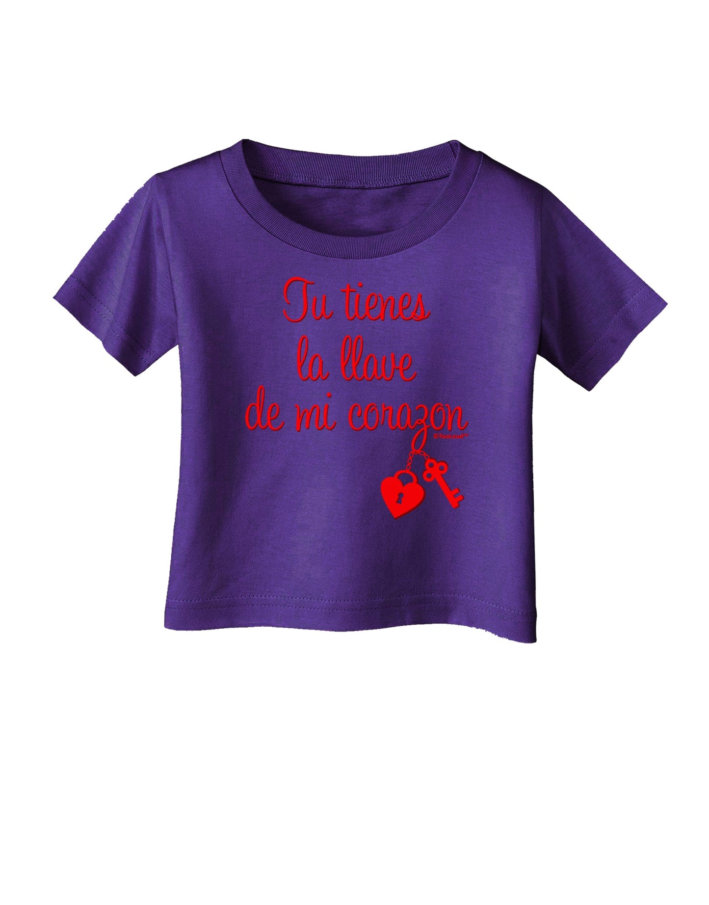 Tu Tienes La Llave De Mi Corazon Infant T-Shirt Dark by TooLoud-Infant T-Shirt-TooLoud-Purple-06-Months-Davson Sales